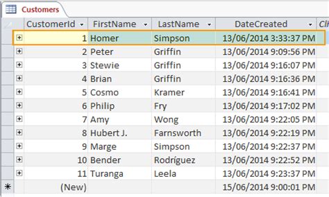 what is a row of data in a database called