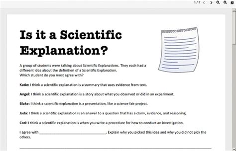what is a scientific explanation example