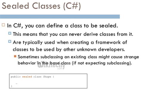 what is a sealed class in c#