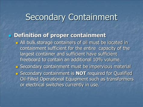 What Is A Secondary Containment Definition