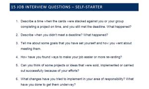 what is a self starter interview questions