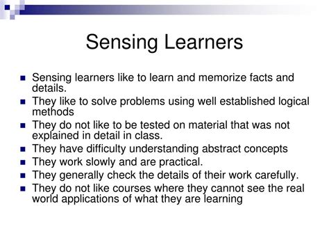 what is a sensing learner