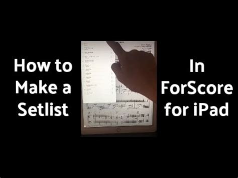 what is a setlist in forscore