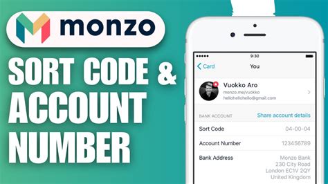 what is a sort code on a card monzo
