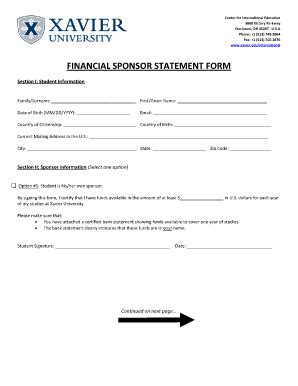 what is a sponsor statement form