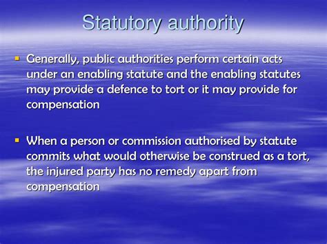 What Is A Statutory Authority