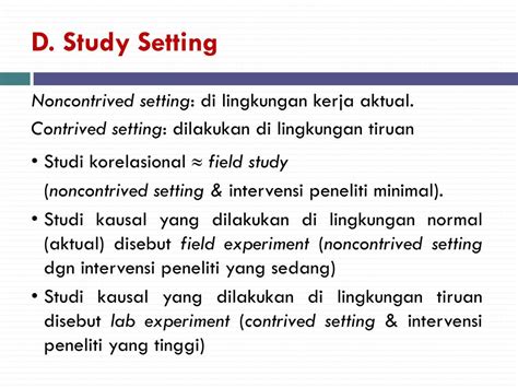 what is a study setting in research