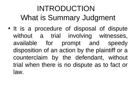 what is a summary judge