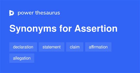 what is a synonym for assertion
