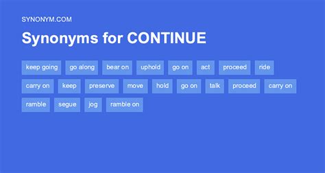 what is a synonym for continue to go