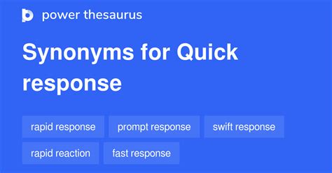 What Is A Synonym For Quick Response