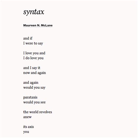 what is a syntax in a poem