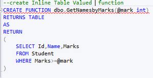 what is a table valued function