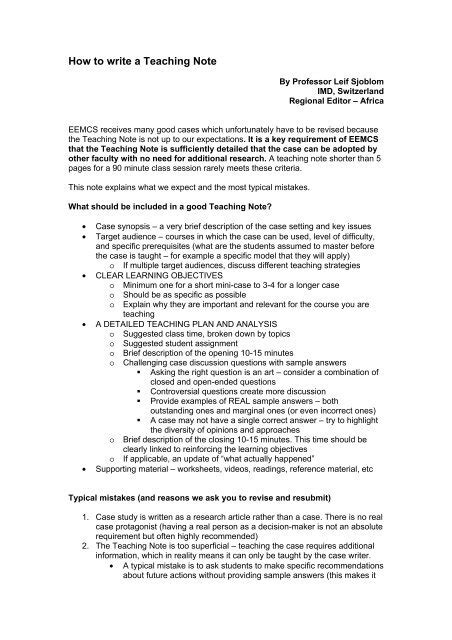 what is a teaching note