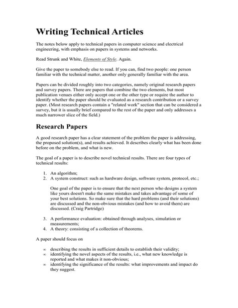 what is a technical article
