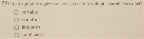 what is a term without a variable called