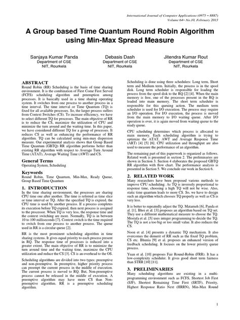 What Is A Time Quantum In Round Robin Algorithm