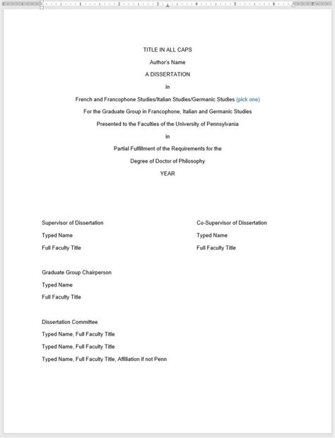 what is a title page in a dissertation