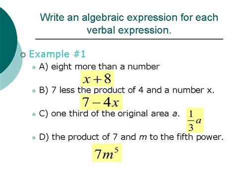 what is a verbal expression example