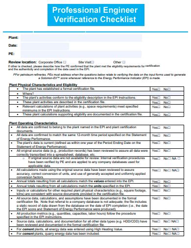 what is a verification checklist