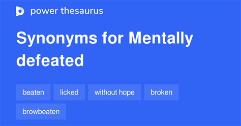 what is a word for defeated mentally