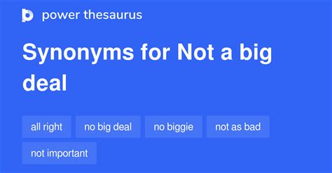 what is a word for not a big deal