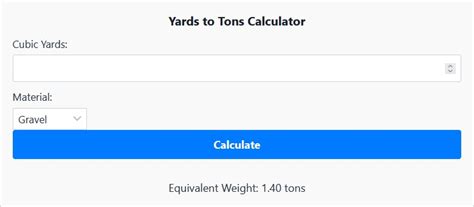 What Is A Yard In Tons