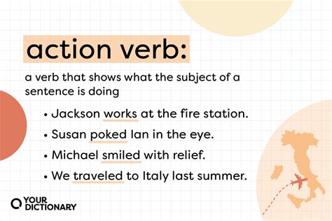 what is active verbs and examples