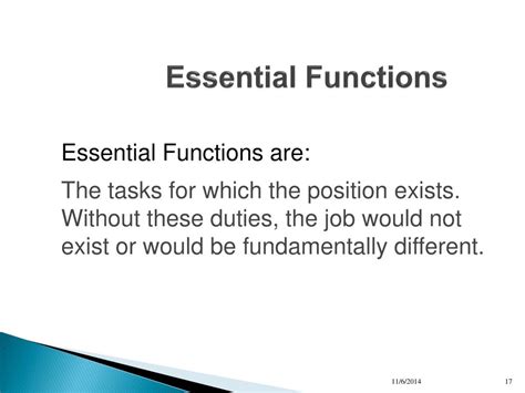 what is ada essential functions