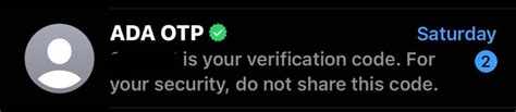 what is ada otp verification code