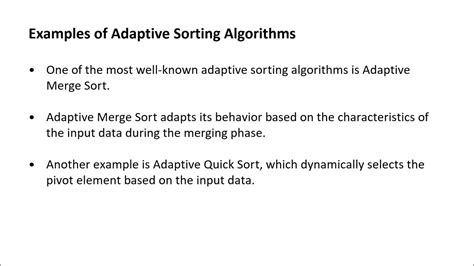 what is adaptive sorting algorithm