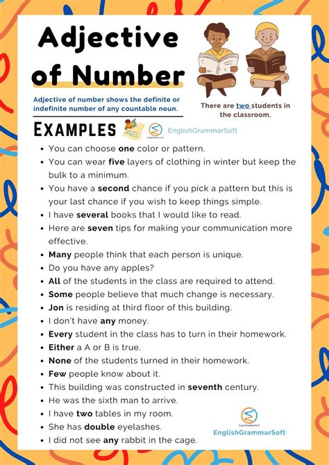what is adjective of number with examples