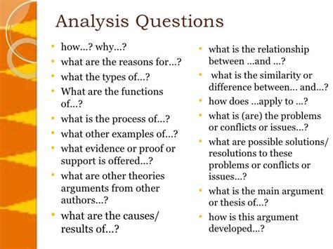 what is an analysis question examples