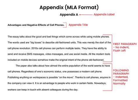 what is an appendix in writing mla