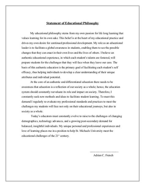 What Is An Educational Philosophy Statement