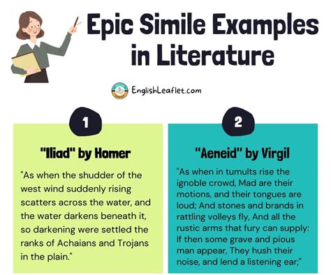 what is an epic simile explain with an example