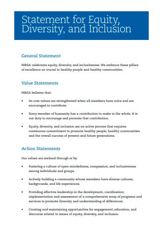 what is an equity and inclusion statement