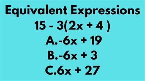 what is an equivalent expression in algebra