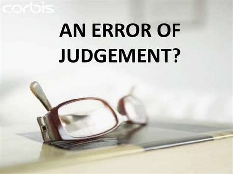 what is an error of judgment