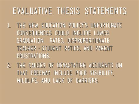 what is an evaluative thesis