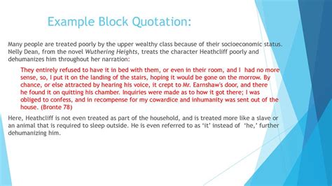what is an example of a block quotation
