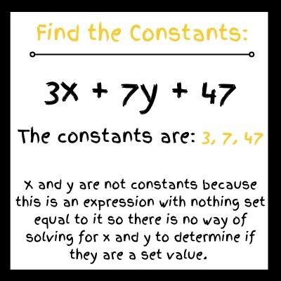 what is an example of a constant term in algebra