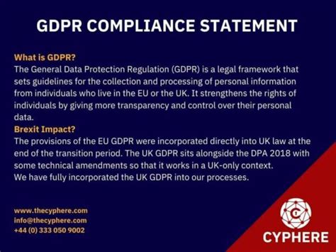 what is an example of a gdpr statement