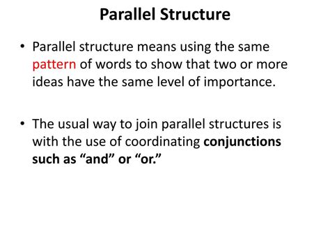 what is an example of a parallel structure