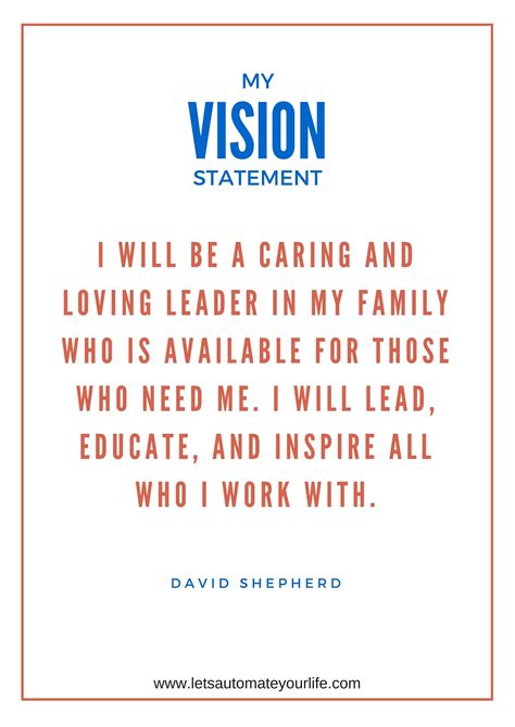 what is an example of a personal vision statement for leadership