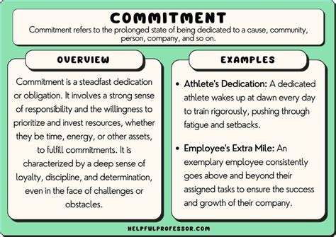 what is an example of a work commitment