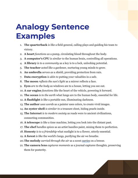what is an example of analogy in a sentence