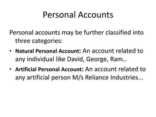 what is an example of artificial personal account
