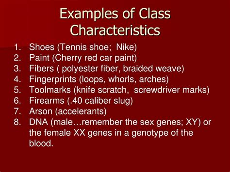 What Is An Example Of Class Characteristics