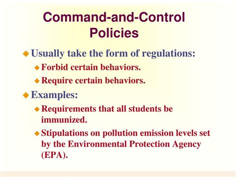 what is an example of command and control policy